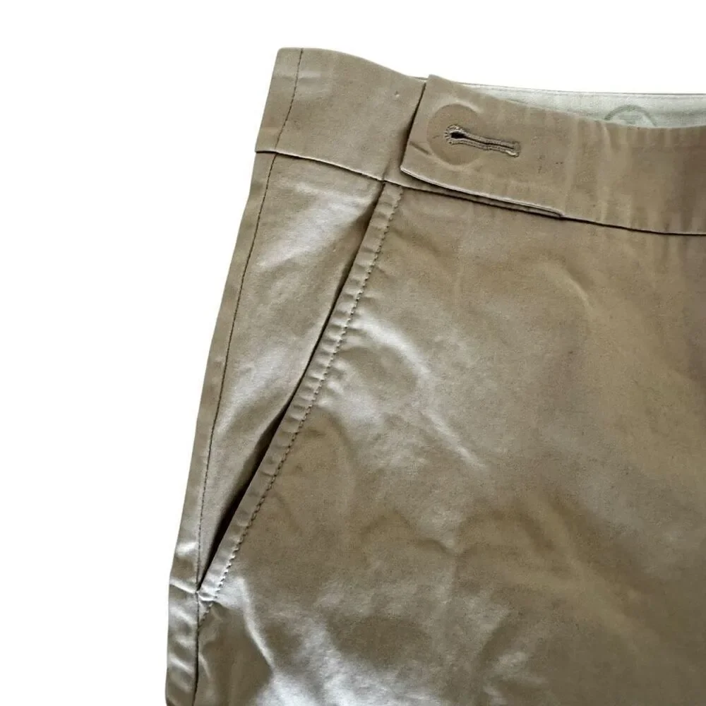 Tory Burch khaki beige pants straight leg mid rise casual work SZ 6 #2419